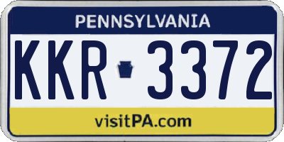 PA license plate KKR3372