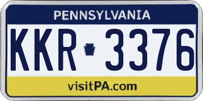 PA license plate KKR3376