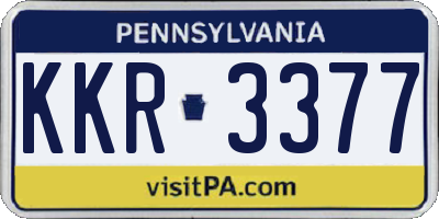 PA license plate KKR3377