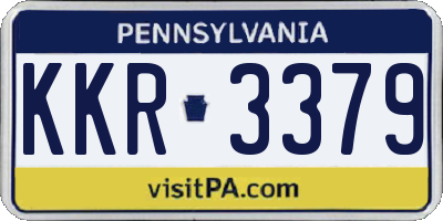PA license plate KKR3379