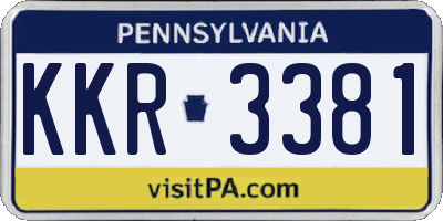 PA license plate KKR3381