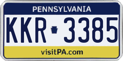 PA license plate KKR3385