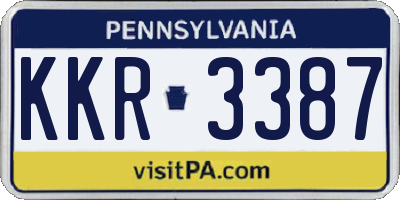 PA license plate KKR3387