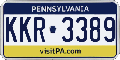 PA license plate KKR3389