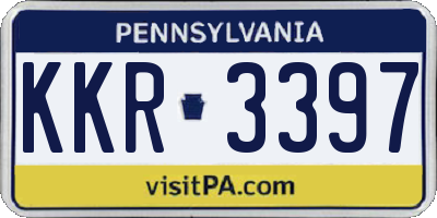 PA license plate KKR3397