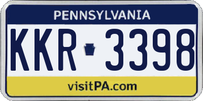 PA license plate KKR3398