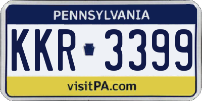 PA license plate KKR3399