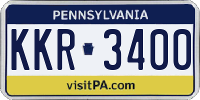 PA license plate KKR3400