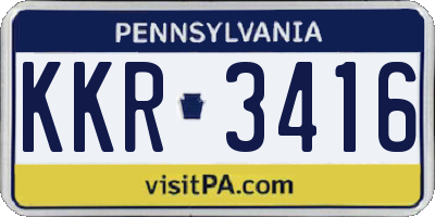 PA license plate KKR3416
