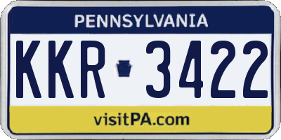 PA license plate KKR3422