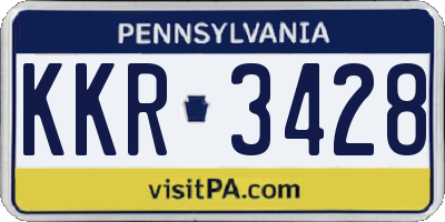 PA license plate KKR3428