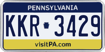 PA license plate KKR3429