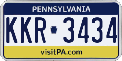 PA license plate KKR3434