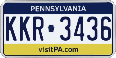 PA license plate KKR3436