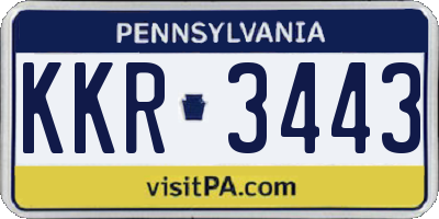 PA license plate KKR3443