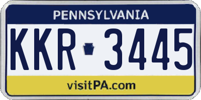 PA license plate KKR3445