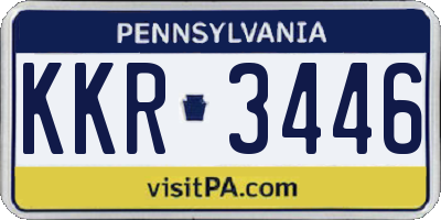 PA license plate KKR3446