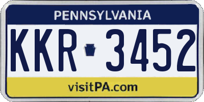 PA license plate KKR3452