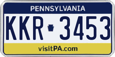 PA license plate KKR3453