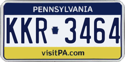 PA license plate KKR3464