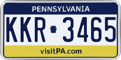 PA license plate KKR3465