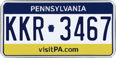 PA license plate KKR3467