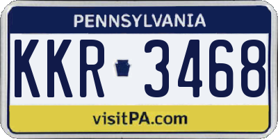 PA license plate KKR3468
