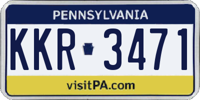 PA license plate KKR3471
