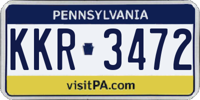 PA license plate KKR3472