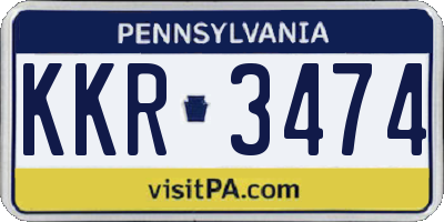 PA license plate KKR3474