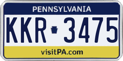 PA license plate KKR3475