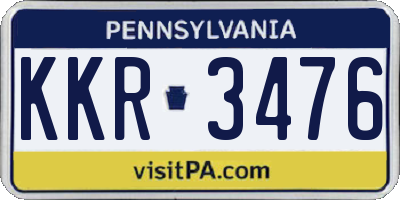 PA license plate KKR3476