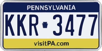 PA license plate KKR3477