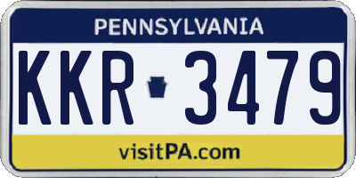PA license plate KKR3479