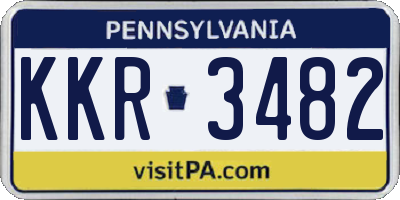 PA license plate KKR3482