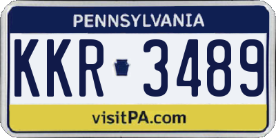 PA license plate KKR3489