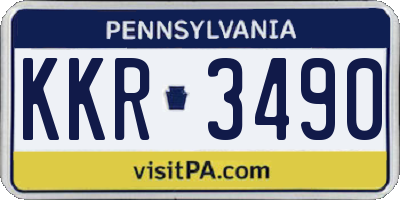 PA license plate KKR3490