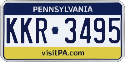 PA license plate KKR3495