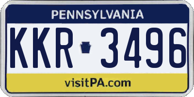PA license plate KKR3496