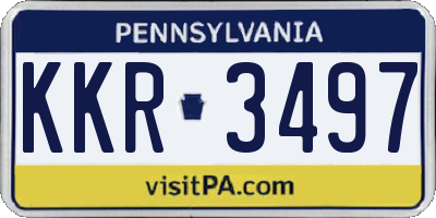 PA license plate KKR3497