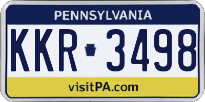 PA license plate KKR3498