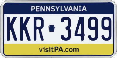 PA license plate KKR3499