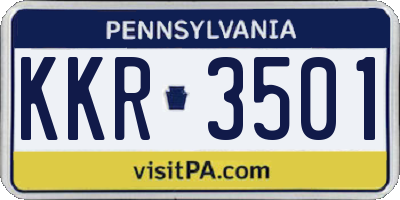 PA license plate KKR3501