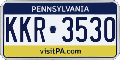 PA license plate KKR3530
