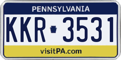 PA license plate KKR3531