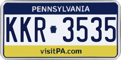PA license plate KKR3535
