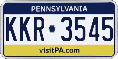 PA license plate KKR3545