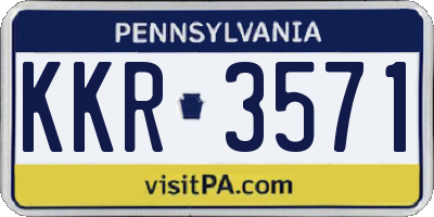 PA license plate KKR3571