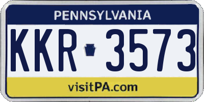 PA license plate KKR3573