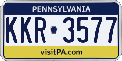 PA license plate KKR3577